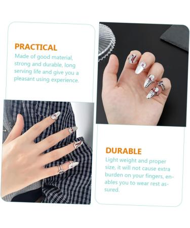 Ipetboom 1 Set Nail Ring Nail Decorations Womans Rings Red Suits Red Jewelry Jewels for Nails Ring for Women Finger Rings Women Ring Nail Jewels Girl Miss Zinc Alloy White - Buy Online on GoSupps.com