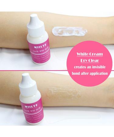 MIILYE Invisible Waterproof Wig Adhesive Glue - Light Hold for Lace Front Wigs, Poly Hairpieces, Toupees - 1.3 fl oz - Buy Online on GoSupps.com