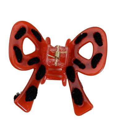 AJOIDR Bowknot Hair Clip Acetic Acid Claw Clip Hair Banana Barrettes Nonslip Jaw Clip Braid HairClaw for Women SideBangs Red