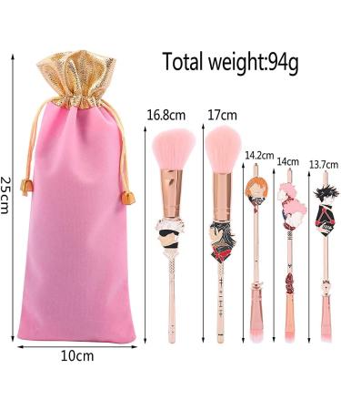 5 PCS Jujutsu Kaisen Makeup Brush Set - Anime Collection for Face & Eyes - Pink Metal Brushes for Foundation, Blush, Eyeshadow - Ideal Gift for Girls & Women - Buy Online on GoSupps.com