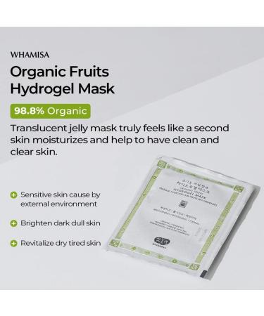 Whamisa Organic Fruits Hydrogel Mask Set (5EA) 98.80% Organic Jelly Face Sheet Mask only using Gum Hydrating Soothing Nourishing Skin radiance Brightening - Buy Online on GoSupps.com