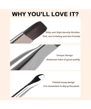 Irikdescia Flat Foundation Brush for Liquid Makeup Fishtail Shape Ultra Thin Makeup Brush Angled Liquid Foundation Brush for Liquid Creamy Concealer Brush - Buy Online on GoSupps.com