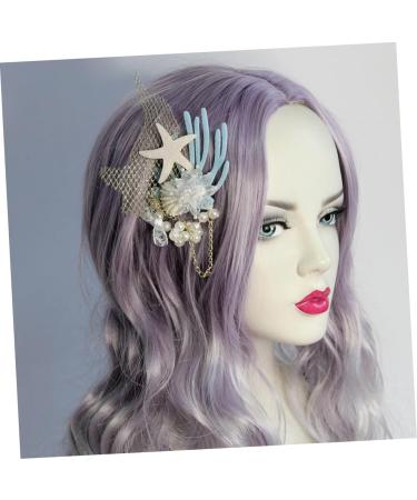 Beavorty 1PC hair barrette beach party hair headdress pearl hair clips bridal headpieces for wedding girl hair clips mermaid hair clips women's hair pin bride crystal hair accessories - Buy Online on GoSupps.com