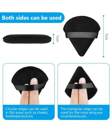 Ainiv 4PCS Triangle Makeup Puff Set | Reusable Soft Sponge for Loose Powder & Foundation | Washable Dual-Use Cosmetic Puff - Black - Buy Online on GoSupps.com