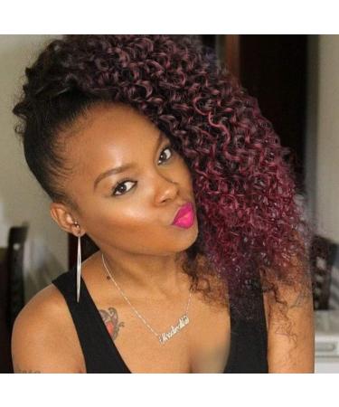 ColorfulPanda 16 Afro Curly Red Ombre Ponytail Hairpiece for Women - Lightweight, Two Clips, Adjustable Drawstring - Perfect for Stylish Looks! - Buy Online on GoSupps.com