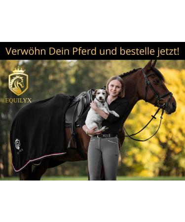 Equilyx Sweat Ceiling Horse Blanket | Perfect Fit Fleece | Moisture Absorbing Breathable Warming Transport Blanket (Black 145) - Buy Online on GoSupps.com