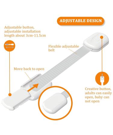 10 Child Safety Cabinet Locks - Self-Adhesive Drawer Locks for Cupboards & Fridges - No Drilling Needed - White - Buy Online on GoSupps.com