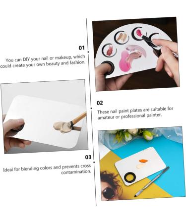 FRCOLOR 3 nail art palette stainless steel mixing art painting makeup mixing trays Color Mixing Spatula stainless steel makeup oil paint nail tools nail art polish trays reconcile scraper - Buy Online on GoSupps.com
