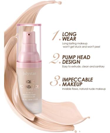 INTEROOKIE Liquid foundation concealer long-lasting non-makeup moisturizing and moisturizing vacuum foundation 2 - Buy Online on GoSupps.com