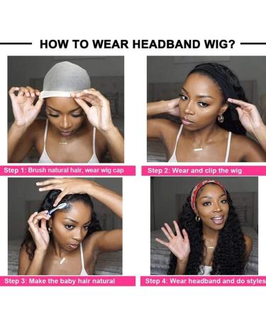 YISEA 12 Inch Curly Headband Wig for Black Women - Brazilian Virgin Human Hair Short Bob Wig with Deep Wave Texture and 150% Density - Buy Online on GoSupps.com
