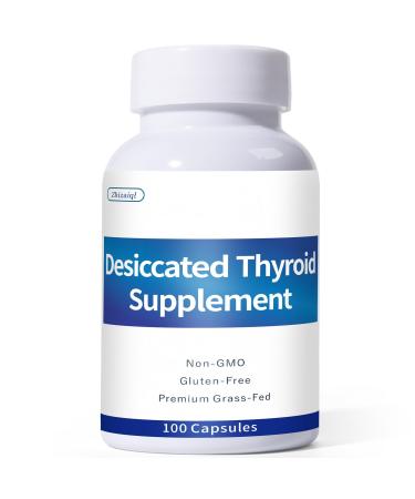 Jkrova Grass-Fed Desiccated Thyroid Supplement (100 Capsules) for Hypothyroidism & Hashimoto s | Desiccated Thyroid Supplement for Women Supports Energy Mood Balance Focus & Metabolism