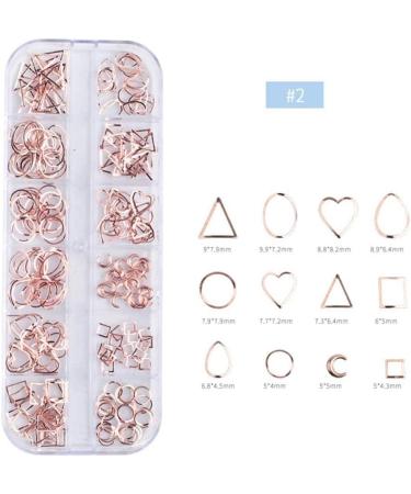 Artistic Nail Studs Rose Gold Hollow Nail Stickers Nail Art DIY Geometry Circle Decoration Manicure Decor Nail Art Christmas - Buy Online on GoSupps.com