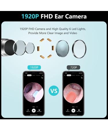 QDCFY Ear Wax Removal Set with 3.5mm Camera 6 LED Lights - Safe Ear Cleaning Tools for Adults Children & Babies (Black) - Buy Online on GoSupps.com