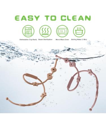 Vicloon Silicone Toy Clip 4Pcs Toy Safety Straps Food Grade Silicone Pacifier Clips Sippy Cup Strap Adjustable Stroller Pacifier Strap Hanging Toys Baby Toy Anti Drop Chain Blue/Green/Pink/Orange - Buy Online on GoSupps.com