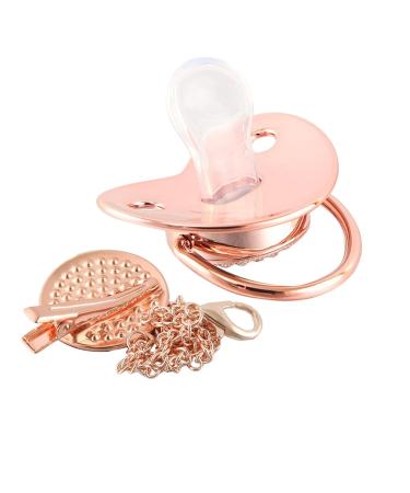 26 Letters Infant Pacifier - Pink Luxury Soothing Dummy with Chain Clips for 0-18M | Bling Pacifier for Babies - Buy Online on GoSupps.com