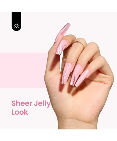 Beetles Jelly Gel Nail Polish in Translucent Sheer Pink - 15ml - Buy Online on GoSupps.com