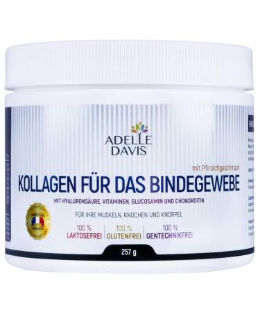 Adelle Davis Collagen powder hydrolysate hyaluronic acid | Collagen for connective tissue + joints + bones + tissue repair + supports the body's immune system | 257 g