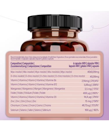 QSTA Labs Inositol Myo PCOS 4100MG Vegan capsules hormonal balance fertility supplement preconception pregnancy and ovarian support 9in1 inositol folic acid 5MTHF chromium 180 pieces pack of 1 - Buy Online on GoSupps.com