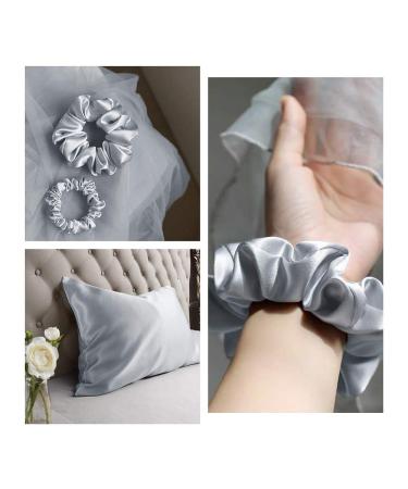 Osilk 3 Set 100% Silk Hair Ties - Light Gray Scrunchy Hair Jewelry & Elastic Hair Bands for All Hair Types - Buy Online on GoSupps.com