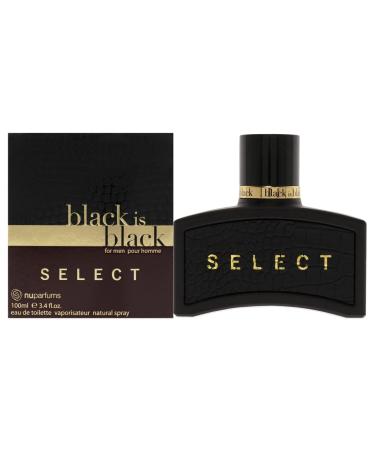 NuParfums Black is Black Select Pour Homme Eau De Toilette Spray 3.4 Ounce
