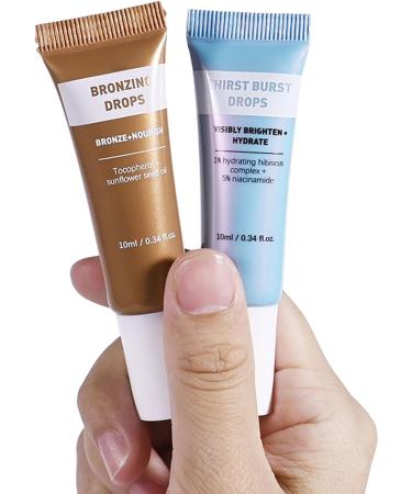 Self Tanning Face Drops Luminous Radiance Drops | Pack of 2 Moisturizing Lotion Progressive Radiance Illuminating for Legs Self-Tanning Daily Use Home Salon Travel Makeup 10ml - Buy Online on GoSupps.com