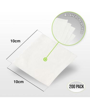 Posi Pulse 10cm x 10cm 200ct Non-Sterile Gauze Swabs - Soft 4-Ply Viscose/Polyester Blend for Wound Care - Latex Free, CE Certified - White - Buy Online on GoSupps.com
