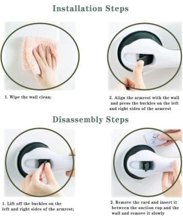 Suction Shower Grab Bar for Bathroom 12" Handle & Bathtub Balance Handle Suction Cup Handle Grab bar with Dual Locking Anti-Slip Grip Safety Grab Bars for Elderly Senior Assist Bath Handle 1 Pack - Buy Online on GoSupps.com