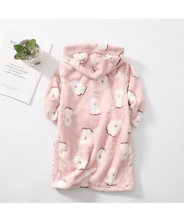 Colorful Kinder Cartoon Hooded Bathrobe & Plush Pajamas - Infant to Toddler Nightwear for Girls 1-8 Years | Cozy Flannel & Towel Fabric - Buy Online on GoSupps.com