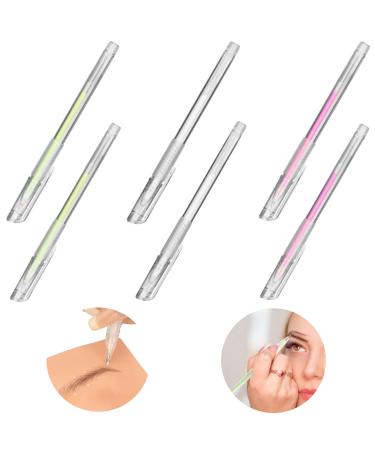Liyquint 6pcs Eyebrow Pen Brow Position Pen Marking Pen for Eyebrow Position Eyebrow Marking Pens Marking Pen Pen Position Pen Brow Mapping Pen (White pink fluorescent green)
