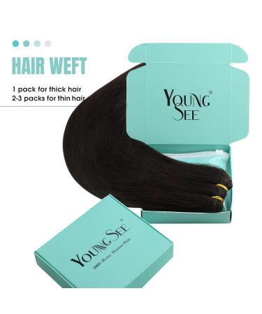 Youngsee 55cm Brown Real Hair Extensions - Remy Weft Hair - Double 100g #2 for Easy Insertion - Buy Online on GoSupps.com