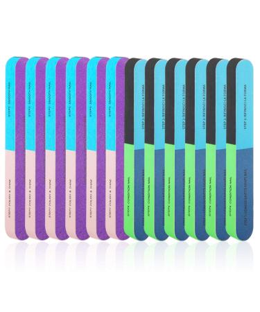 12 PCS 7 Way Nail File and Buffer Block, YIMICOO Professional Manicure Tools 7 Steps Emery Boards for Women Girls