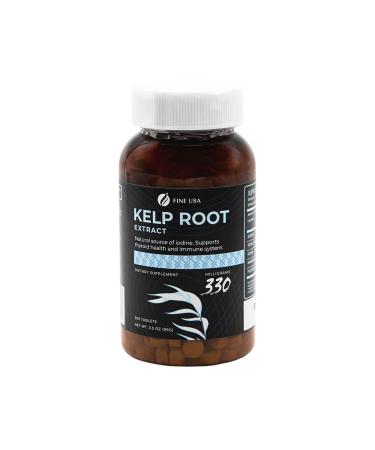 Fine USA Kelp Root Extract for Natural Healthy Thyroid Immune System Metabolism | Natural Source of Iodine | Fucoidan & Magnesium | Vegan Non-GMO Ethically Naturally Sourced in Japan | 300 x 300mg