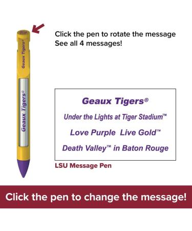 LSU Tigers Braggin' Rights Rotating Message 6 Pen Set - Officially Licensed NCAA Greeting Pens - Buy Online on GoSupps.com