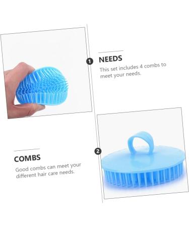 Plafope 4-Piece Hair Washing Brush Set | Scalp Massage Comb & Cleaning Brushes for Relaxation & Hair Care - Buy Online on GoSupps.com