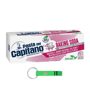 12x Pasta del Capitano Dentifricio Baking Soda toothpaste enliven the natural white of your teeth 100ml + Beni Culinari Free keychain