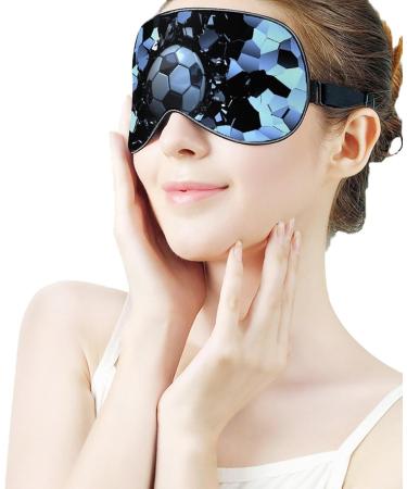 3D Soccer Ball Sleep Eye Mask | Light Blocking Eyeshade for Men & Women | Adjustable Strap | Perfect for Travel & Napping - Buy Online on GoSupps.com