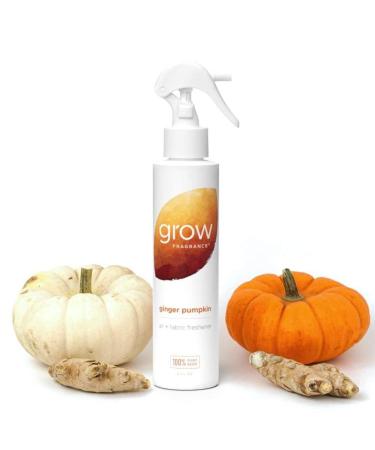 Grow Fragrance - Certified 100% Plant Based Air Freshener + Fabric Freshener Spray, Made With All Natural Essential Oils - Fall Limited Edition - Ginger Pumpkin, 1 x 5 oz. Ginger Pumpkin 5 Fl Oz (Pack of 1)