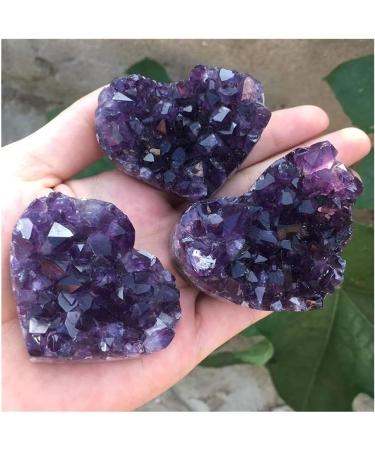 Natural Crystal Rough Beautiful Natural Uruguay Amethyst geode Heart Quartz Crystal Cluster Heart Shape Stones (Color : 60-70g) - Buy Online on GoSupps.com