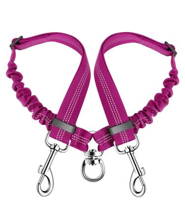Slowton dogs linen for 2 dogs adjustable double leash for dogs 360 rotatable no complication dog leash splinters with reflective for means and large dogs medium & gt 9kg rose red