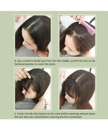 Clip On Bangs Bangs Hair Clip in Bangs Hair Extensions Dark Brown Wispy Bangs Clip on Air Bangs for Women Fringe with Temples Hairpieces Curved Bangs for Daily Wear - Buy Online on GoSupps.com