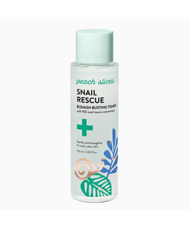 Peach Slices Snail Rescue Blemish Busting Toner | 95% Snail Mucin Concentrate | Pore Cleaner | Hydrates & Balances | CICA | Hyaluronic Acid | Non-Comedogenic | All Skin Types | 4.05 oz