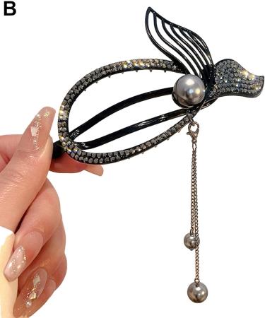 Hair Ornaments Tassel Hairpin with Rhinestones Faux Pearl Fairy Fish Tail Flower Butterfly Design Elegant Hair Clip Women Hair Accessories - Buy Online on GoSupps.com