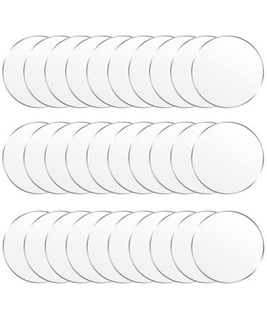 30PCS 4Inch Acrylic Circle Blanks, 0.08 Inch Thick Clear Acrylic Circles, Acrylic Ornament Blanks, Acrylic Round Disc, Transparent Acrylic Panel for DIY Crafts,Picture Frame Painting,Palettes Plate