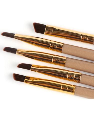 Premium 5-Piece Beveled Tip Make-Up Brush Set with Durable Plastic Handles - International Shipping Available - Buy Online on GoSupps.com
