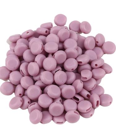 Hole Cord Lock Stopper spring buckle Cord Locks 100pcs 10mm Flat Adjustment Buckle Beads Silica Gel Bottons For Mask Elastic Cord Colorful Rope Lock DIY Strap Cord End(Bean Paste)