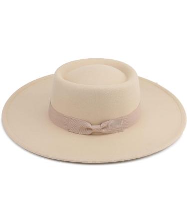 Pro Celia Women's Wide Brim Fedora Hat - Oval Rice - Buy Online on GoSupps.com