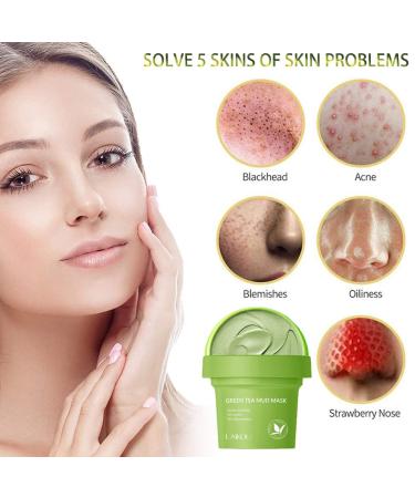 AKARY Green Tea Clay Mask - Organic Hydrating Mud Mask for Deep Cleansing & Blackhead Removal - Buy Online on GoSupps.com
