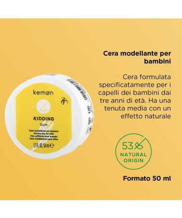 Kemon Liding Kidding Gum Hair wax for medium hold styling wax free from sensitizing allergens ideal for children from 3 years 50 ml - Buy Online on GoSupps.com