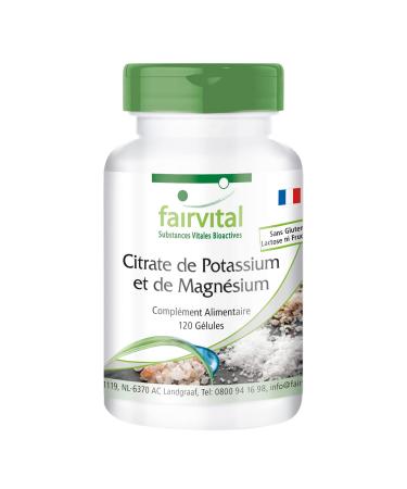 Fairvital | Citrate Potassium Magnesium - Highly dosed - with 900mg of Potassium and 240mg of Magnesium per daily dose - VEGAN - 120 capsules