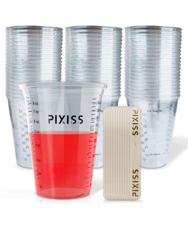 Disposable Epoxy Resin Mixing Cups Clear Plastic 10-Ounce 50-Pack For Measuring Paint Epoxy Resin Supplies - Graduated Measurements in ML and OZ - Multipurpose Mixing Cups for Cooking and Baking 50x 10-Ounce